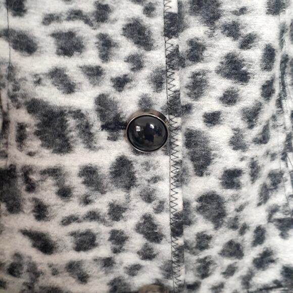 Linea Domani Wool Blend Jacket Size 14 Gray & Black 3 Button Pockets - Picture 6 of 9